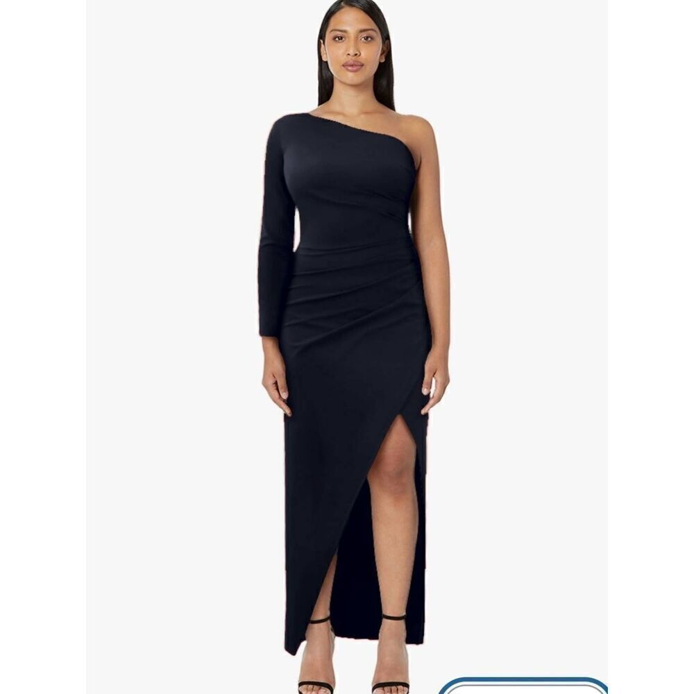 Sarin Mathews Womens M One Shoulder Long Sleeve Cocktail Dresses Sexy Bodycon Ru